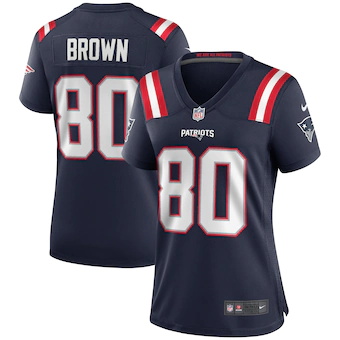 womens nike troy brown navy new england patriots game retir